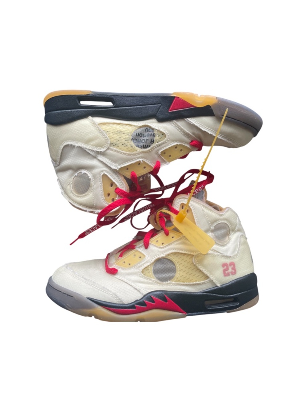 **Nike Off-White x Air Jordan 5 Retro "Sail" – Size 11 (NO INSOLES)**